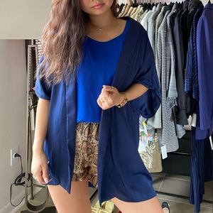 Navy blue Silk kimono